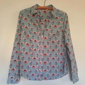 Boden Women's Button Down Size 8R (UK 12R) The Classic Shirt Horizon Nightingale